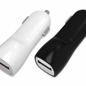 Auto lādētājs Tellos ar USB savienotāju (duālais) (1A+2A), melns