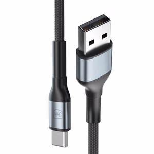 3mk Hyper Cable N-SERIES USB-A / USB-C 2m 9V/2A 18W kabelis - melns
