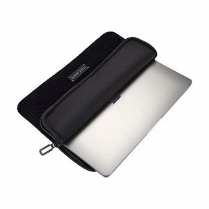 Tucano Velluto 2 neoprēna apvalks ar samta ārpusi 13 collu MacBook Air / Pro un 12 collu klēpjdatoriem, melns