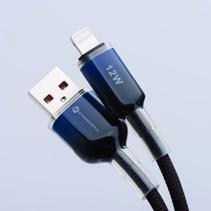 FORCELL F-ENERGY C353 kabelis USB A uz Lightning 2,4A 12W Gradient 1 m melns