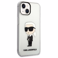 Karl Lagerfeld Ikonik Karl viedtālruņa apvalks iPhone 14 Plus - caurspīdīgs