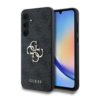Guess 4G Big Metal Logo viedtālruņa apvalks Samsung Galaxy A35 - melns