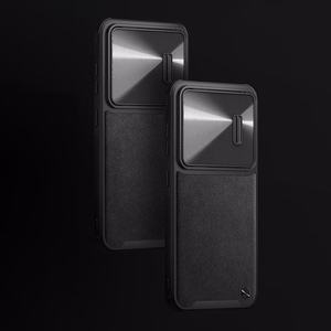 Nillkin CamShield Leather S viedtālruņa apvalks Samsung Galaxy S23+ ar kameras vāciņu melns