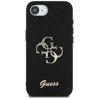 Guess Fixed Glitter Big 4G viedtālruņa apvalks iPhone 16e - melns