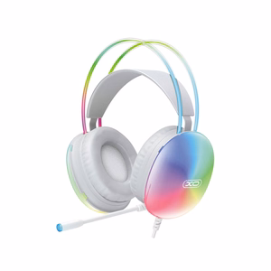 XO vadu austiņas GE11 jack 3,5mm - USB-A baltas RGB mikrofons