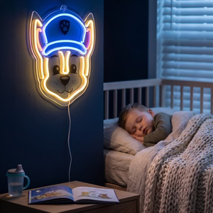 Piekarināma neona LED dekorācija uz organiskā stikla Paw Patrol – Chase OW-130346