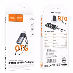 Adapter OTG Lightning to USB C Hoco 2A UA46A gray