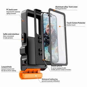 Tech-Protect IPX8 Pro Waterproof Phone Maciņš - oranžs and melns