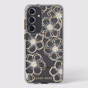 Case-Mate Floral Gems vāciņš ierīcei Samsung Galaxy S24+, zelta krāsā