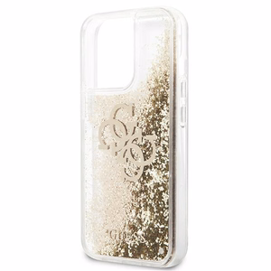 Guess 4G Big Liquid Glitter viedtālruņa apvalks iPhone 13 Pro Max 6.7" - zelta