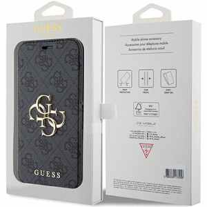 Guess 4G Metal Logo apvalks iPhone 15 Pro - pelēks
