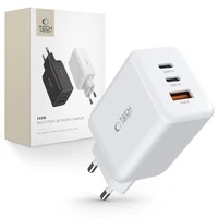 Tech-Protect C65W lādētājs 2x USB-C PD 65W / USB-A QC 3.0 - balts