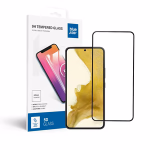 Tempered Glass for Samsung Galaxy S22 (full glue / case friendly) Blue Star 5D black