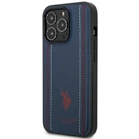 US Polo USHCP14LPFAV iPhone 14 Pro 6.1" tumši zils Ādas Šuve
