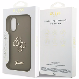 Guess Silikona lielais 4G uzraksts apvalks iPhone 17 - brūns