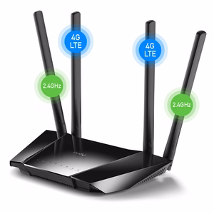 CUDY LT400 EU bezvadu maršrutētājs Wi-Fi 300 Mbps 2.4 GHz 4G LTE SIM melns