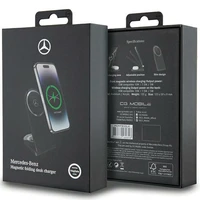 Mercedes Silver Stars MagSafe salokāms 2in1 15 W induktīvais lādētājs - melns