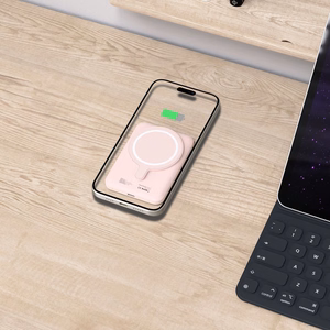 Tech-Protect LifeMag PB10 внешний аккумулятор с MagSafe 5000mAh 15W порт USB-C - розовый + кабель USB-C