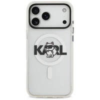 Karl Lagerfeld IML Choupette Sketch Logo magnētiskais viedtālruņa apvalks iPhone 17 Pro - caurspīdīgs
