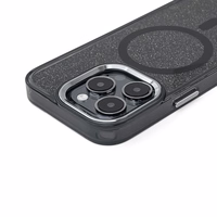 Mirdzošs apvalks MagSafe iPhone 16 Plus - melns ar spīdumiem