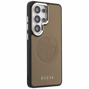 Guess maciņš Perforated Logo MagSafe priekš Samsung Galaxy S26 Ultra brūns