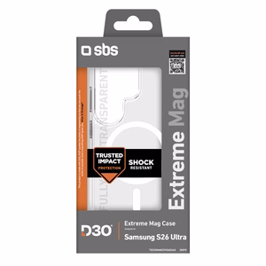 SBS Extreme D30 maciņš priekš Samsung Galaxy S26 Ultra saderīgs ar MagSafe - caurspīdīgs