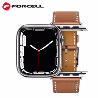 FORCELL F-DESIGN FA20 ekoloģiskās ādas siksniņa APPLE pulkstenim 42 / 44 / 45 / 49 mm sarkana