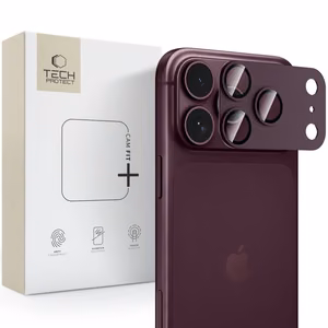 Tech-Protect Camfull Fit+ rūdīta stikla kameras aizsargs iPhone 18 Pro, bordo