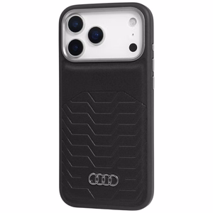 Audi GT Sintētiskās ādas Magnētiskais viedtālruņa apvalks iPhone 17 Pro Max - melns