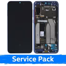 LCD Displejs Saderīgs ar Xiaomi Mi 9 SE Ar Frame / Zils / (Service Pack)