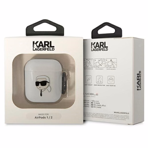 Karl Lagerfeld KLA2HNIKTCT чехол AirPods 1/2 прозрачный Karl`s Head