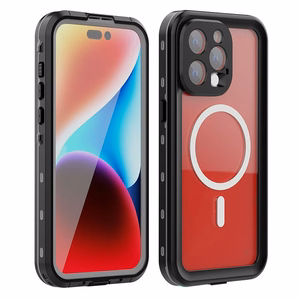 Ūdensnecaurlaidīgs apvalks SHELLBOX DOT saderīgs ar MagSafe IPHONE 15 Pro Max melns