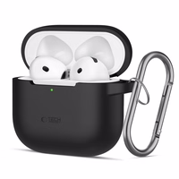 Tech-Protect silikona apvalks ar āķi AirPods 4 - melns
