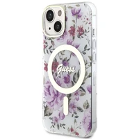 Guess Flower Magnētiskais viedtālruņa apvalks iPhone 14 - caurspīdīgs