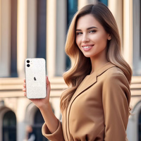 Crystal Glitter apvalks Iphone 11 sudraba