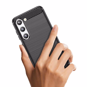 Carbon Case чехол для Samsung Galaxy S23+ гибкий силиконовый карбоновый чехол чёрный