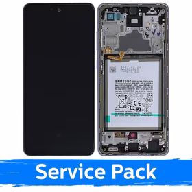 LCD displejs saderīgs ar Samsung A725 A72 ar rāmi / Awesome Violet / (Service Pack) +AR AKUMULATORU