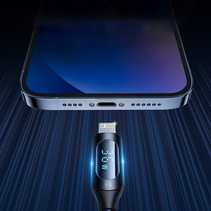 Wozinsky WUCLC2 Lightning - USB-C 36W 480Mb/s cable 2m with display - black