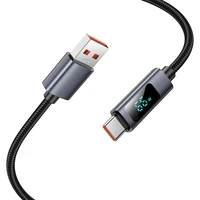 Kabelis USB A uz USB C Hoco 5A ar ekrānu 1 m X112 melns