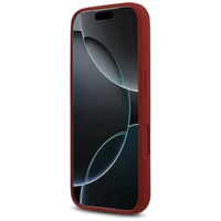 Guess Silikona Skripts Metāla Logo Magnētiskais viedtālruņa apvalks iPhone 17 Pro - Sarkana