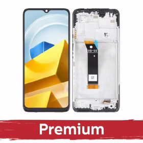 LCD displejs saderīgs ar Xiaomi Poco M5 / Poco M4 5G melns ar rāmi / OEM