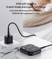 Benks Portatīvais lādētājs 5000mAh YP59 3 in 1 - Type C - magnētiskā, indukcijas 15W melna