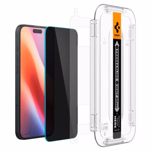 Spigen Glas.tR EzFit Privacy rūdītais stikls iPhone 15/16 ar adapteri (2 gab.)