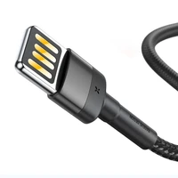 Lightning USB kabelis (abpusējs) Baseus Cafule 2.4A 1m (pelēks-melns)