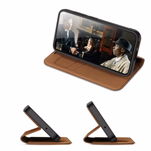 Dux Ducis Skin X2 viedtālruņa apvalks Samsung Galaxy S23+ atverams apvalks ar maku un statīvu brūns