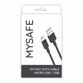 MYSAFE NB Kabelis P156 MICRO USB 1M melns