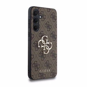 Guess 4G Big Metal Logo viedtālruņa apvalks Samsung Galaxy A35 - brūns