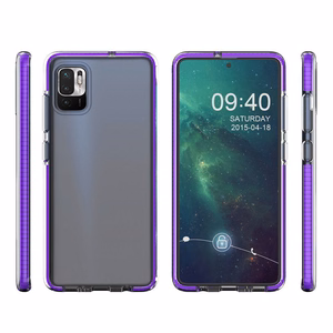 Pavasara viedtālruņa apvalks caurspīdīgs TPU gēla aizsargvāks ar krāsainu rāmi Xiaomi Redmi Note 10 5G / Poco M3 Pro melns