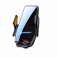 Forcell F-GRIP HS6 automašīnas turētājs ar bezvadu lādētāju, stiprināms pie stikla un gaisa ventilācijas režģa, melns