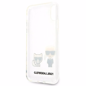Karl Lagerfeld Karl & Choupette iPhone Xs Max viedtālruņa apvalks - caurspīdīgs